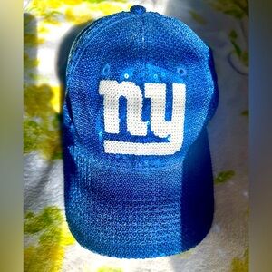 Victoria’s Secret Pink Sequin Blue NY Giants Adjustable Hat LIMITED RARE